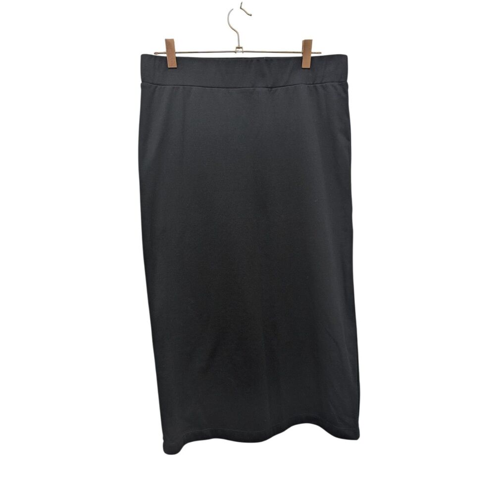 Free People Pull On Elastic Waist Maxi Skirt Solid Black Size Large